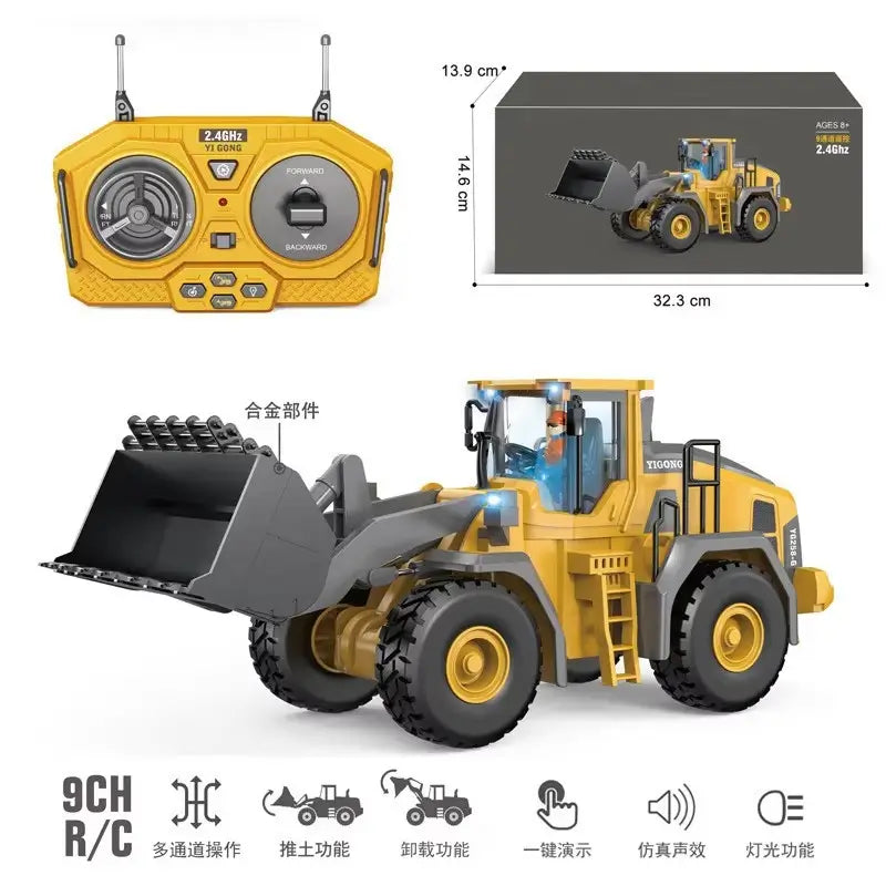 RC Loader 1/20 Scale - 9Ch Radio Controlled Skid Steer Loader