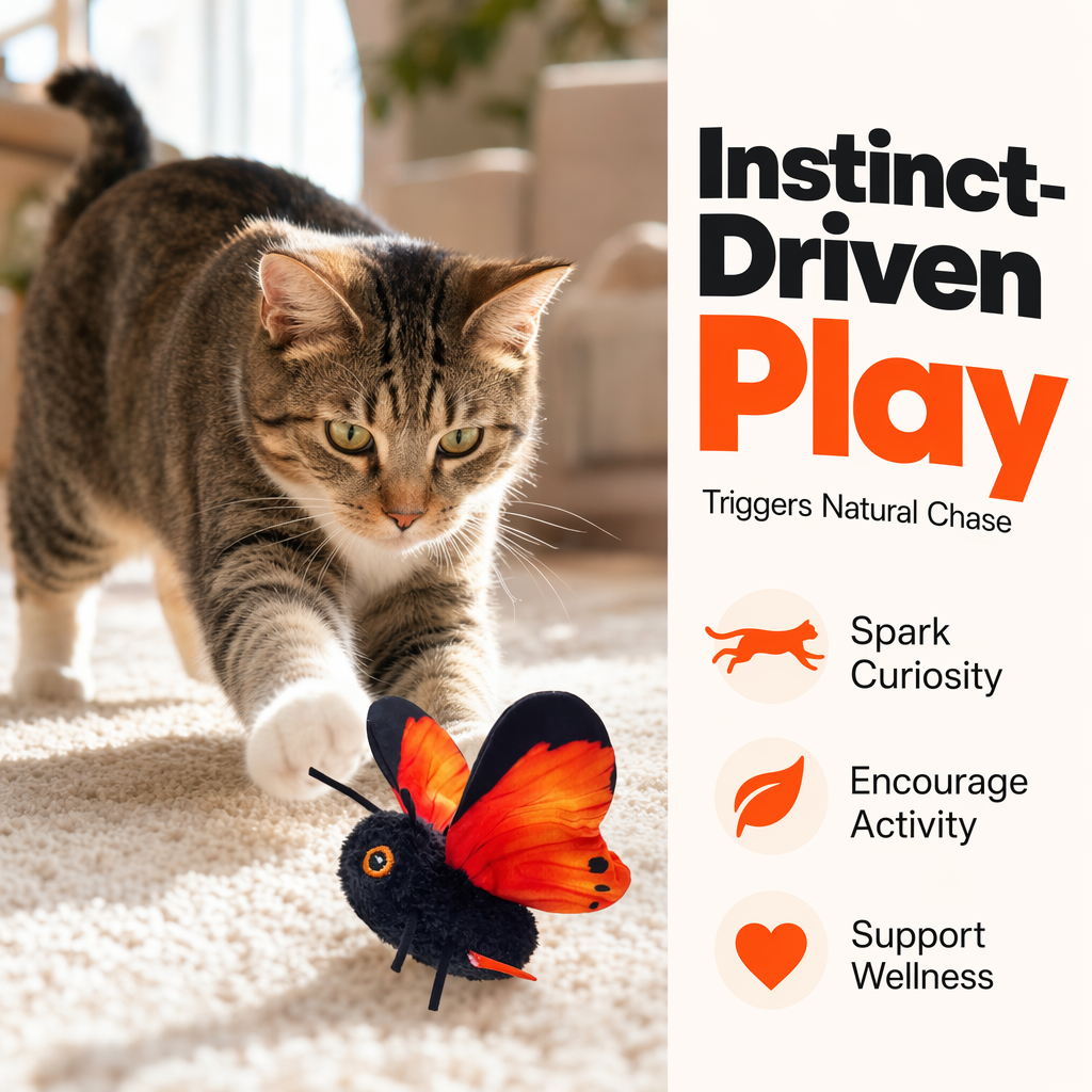 🎁2026 New Arrivals 49% OFF💥Smart Sensing Flapping Butterfly Toy for Cats – Auto-Motion Activation, Realistic Flutter & Endless Play 🦋✨